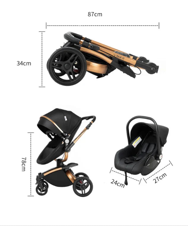 Baby Gem Premium 3 in 1 Stroller
